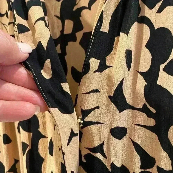 Urban outfitters‎ Womens midi pullover dress cap sleeve black tan xs Tempo Crepe - Picture 13 of 15